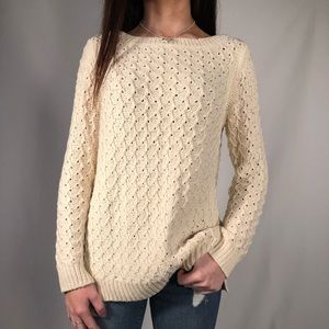 Talbots Cream Cable Knit Sweater